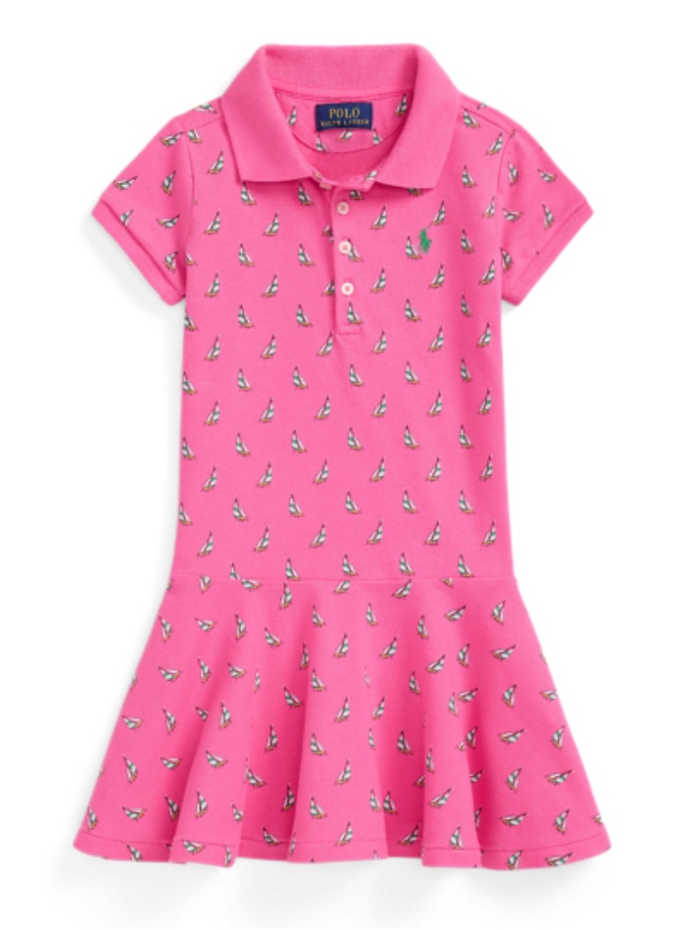 Polo by Ralph Lauren Pink Girls' Polo Dress with Sailboat Print